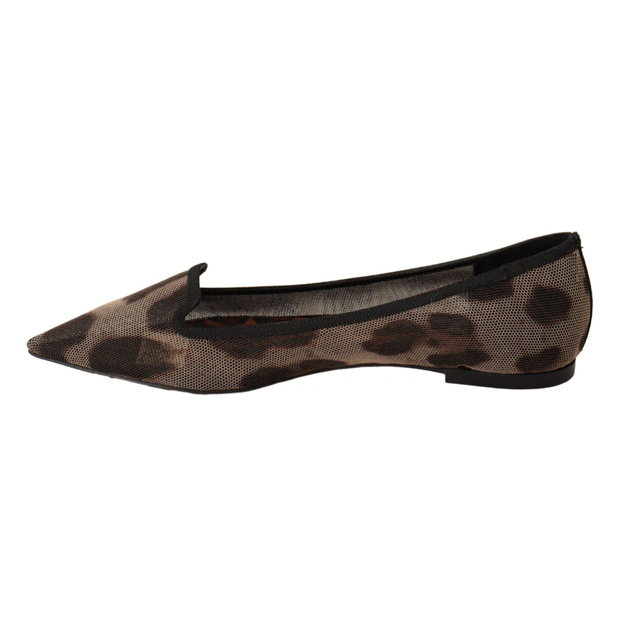 Dolce & Gabbana Elegant Leopard Print Flat Loafers