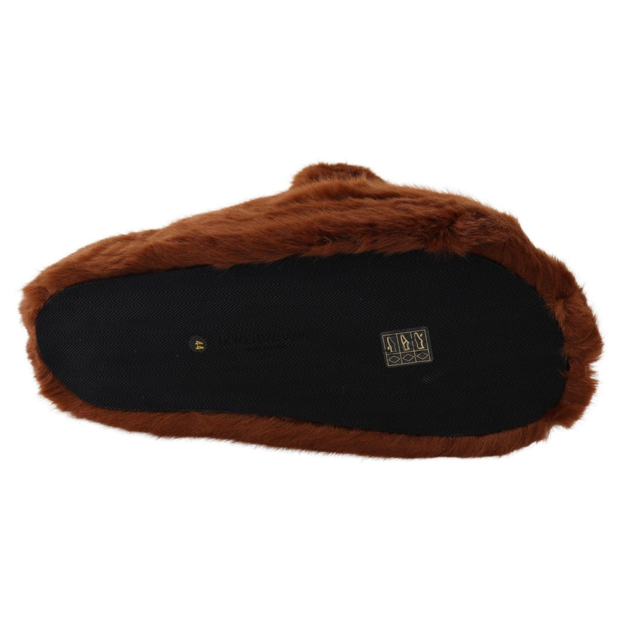 Dolce & Gabbana Brown Teddy Bear Slippers Sandals Shoes - Paris Deluxe
