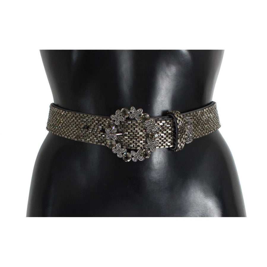 Dolce & Gabbana Crystal Buckle Sequined Waist Belt - Paris Deluxe