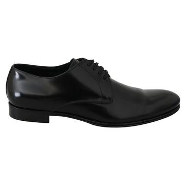 Dolce & Gabbana Derby Napoli Black Leather Dress Formal Shoes - Paris Deluxe