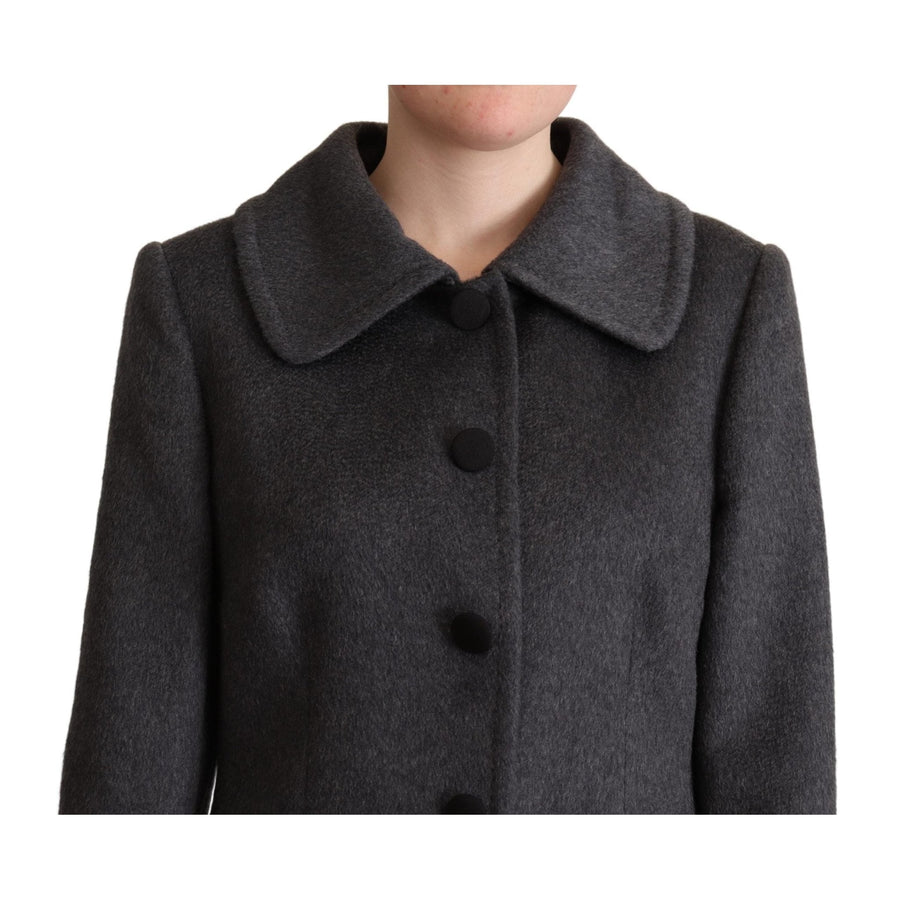 Dolce & Gabbana Gray Cashmere Trench Coat Jacket