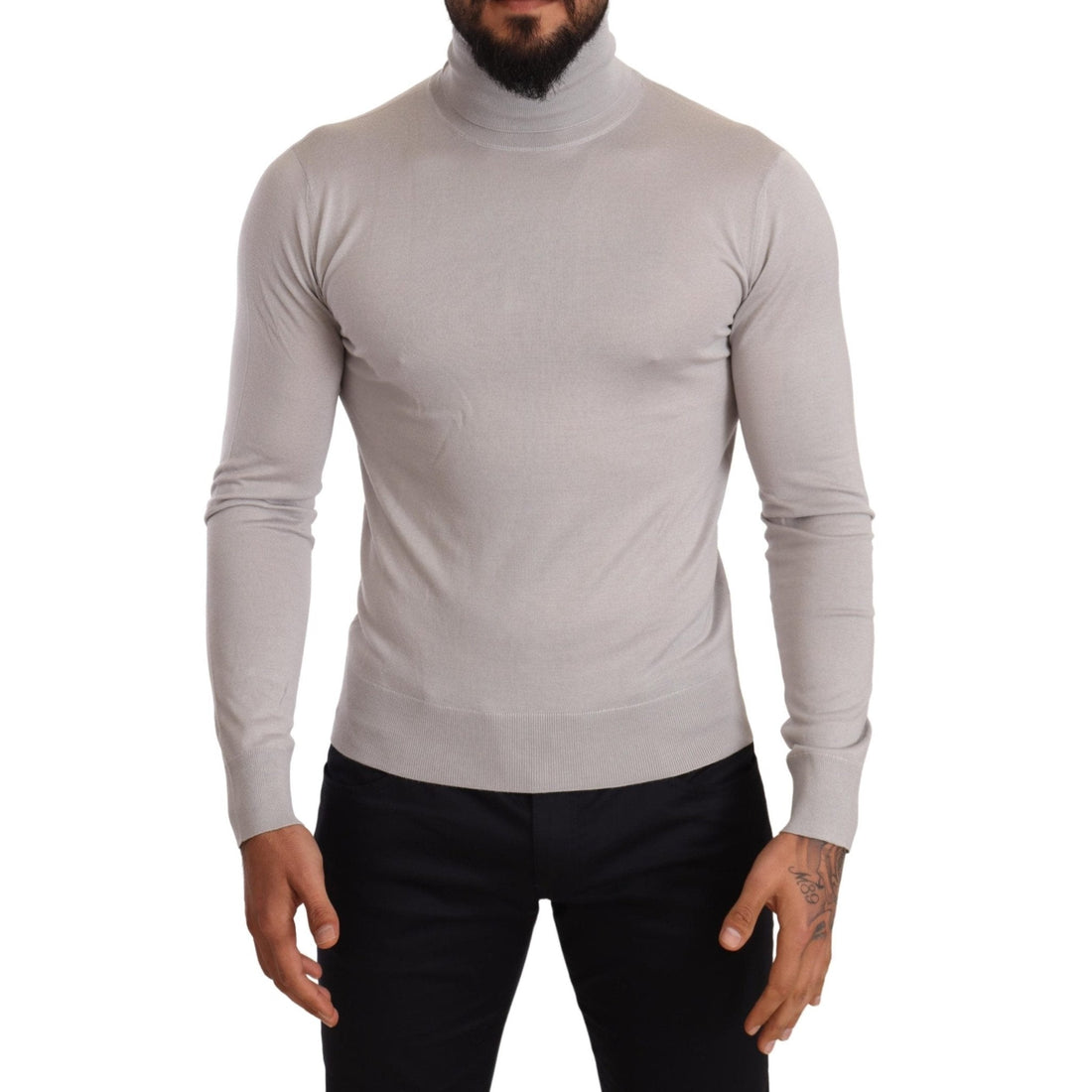 Dolce & Gabbana Gray Cashmere Turtleneck Pullover Sweater - Paris Deluxe