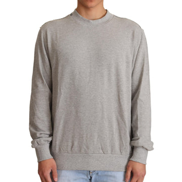 Dolce & Gabbana Gray Cotton Crewneck Pullover Sweater - Paris Deluxe