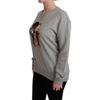 Dolce & Gabbana Gray #dgfamily Cotton Pullover Sweater - Paris Deluxe