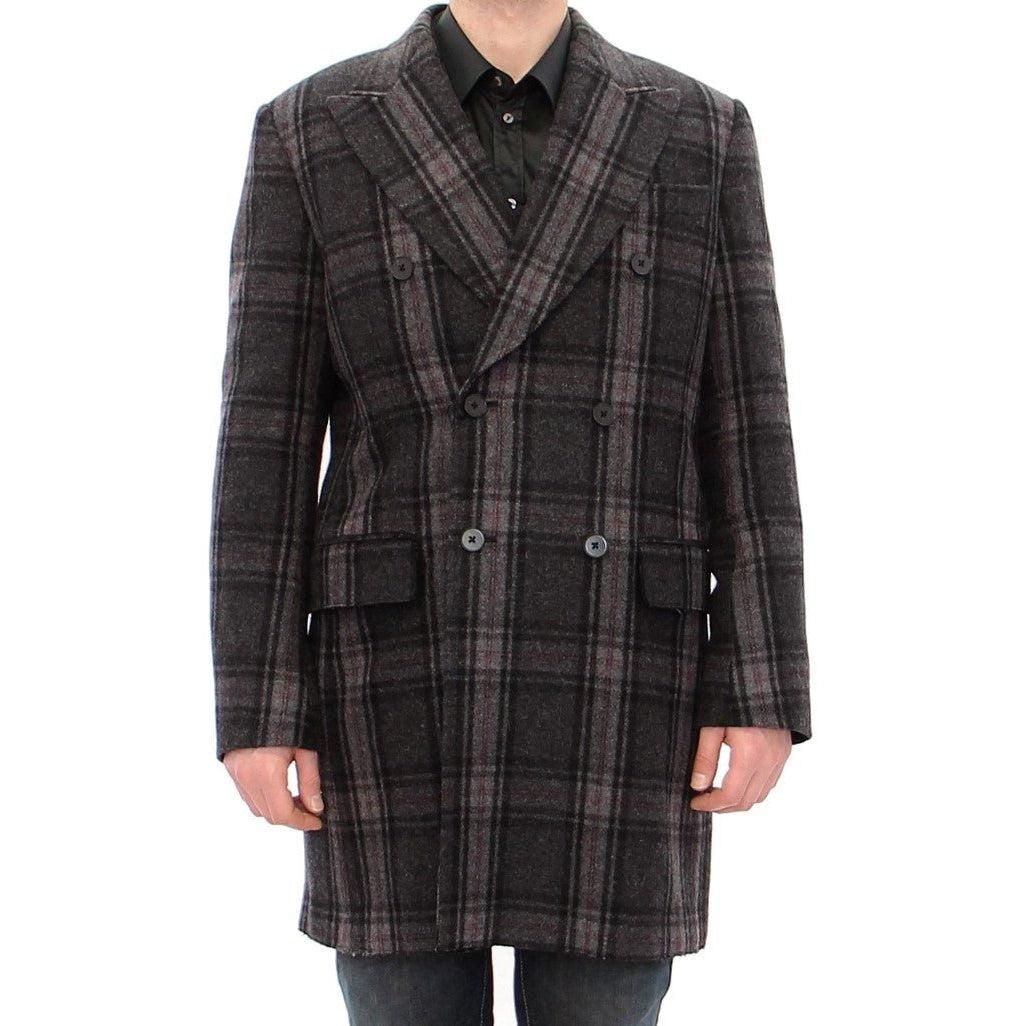 Dolce & Gabbana Gray Double Breasted Coat Jacket - Paris Deluxe