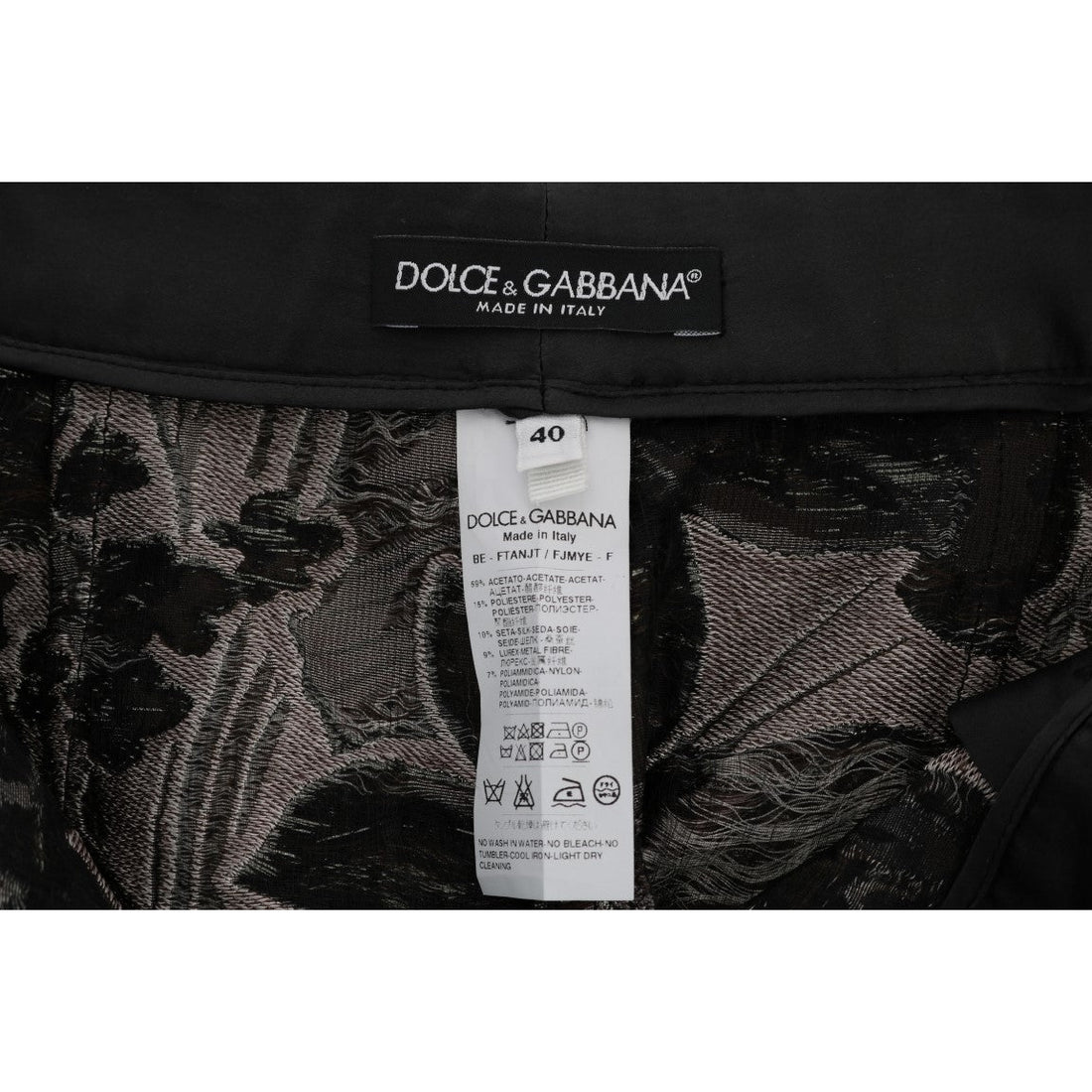 Dolce & Gabbana Gray Floral Brocade High Waist Shorts - Paris Deluxe