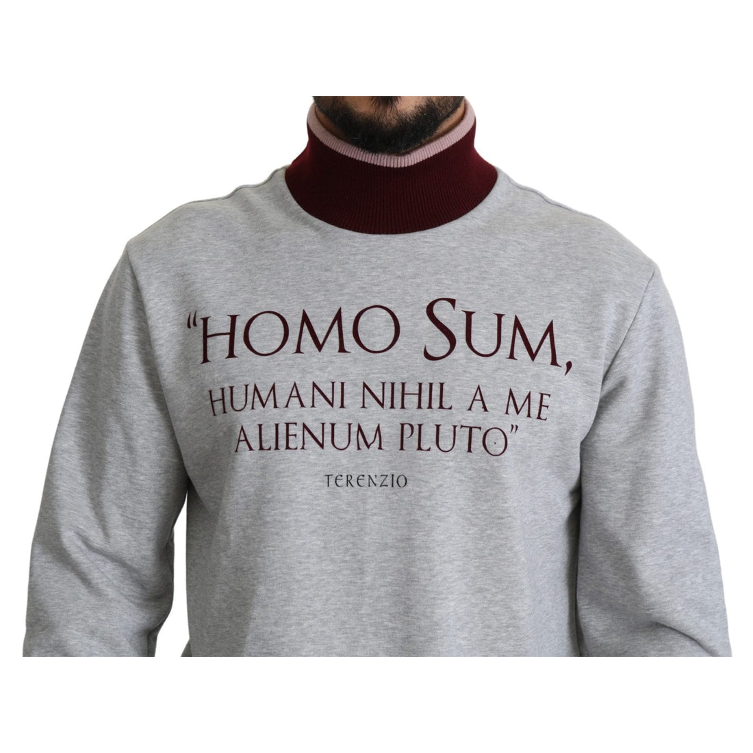 Dolce & Gabbana Gray Homo Sum Turtleneck Pullover Sweater - Paris Deluxe