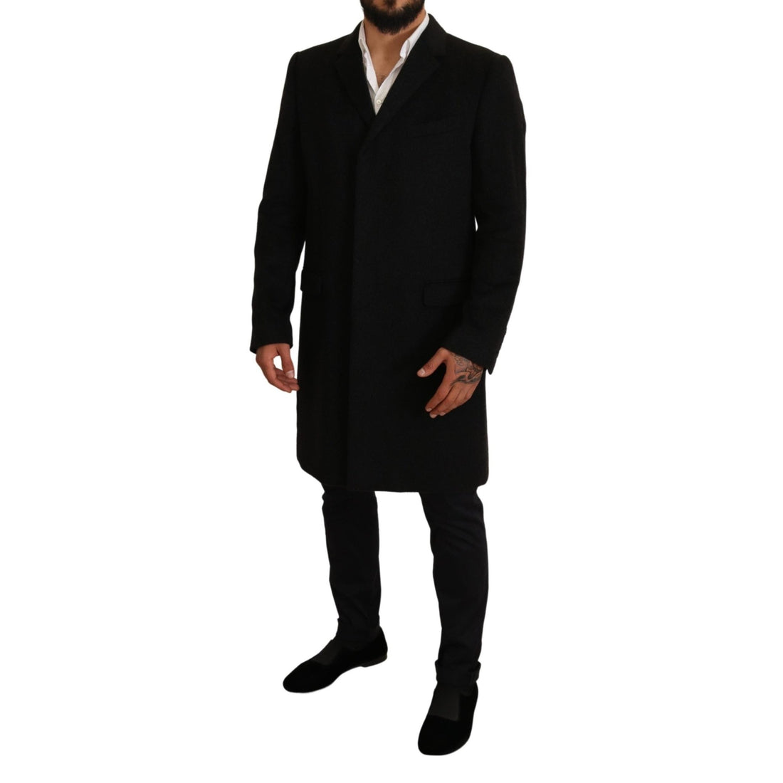 Dolce & Gabbana Gray Long Cashmere Coat Jacket - Paris Deluxe