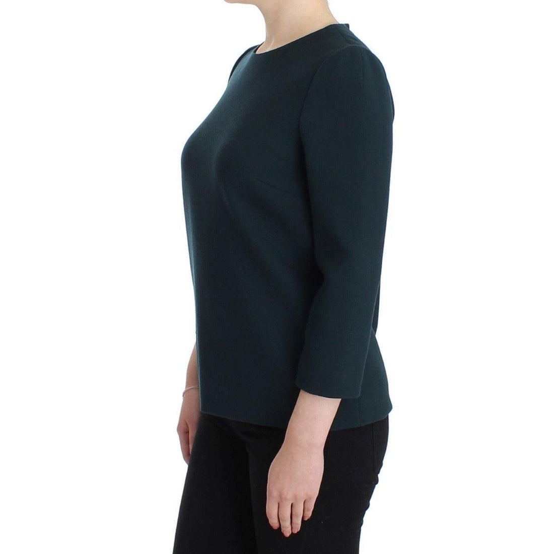 Dolce & Gabbana Green 3/4 sleeve wool blouse - Paris Deluxe