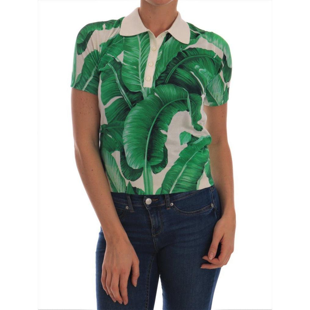 Dolce & Gabbana Green Banana Leaf Polo T-shirt - Paris Deluxe