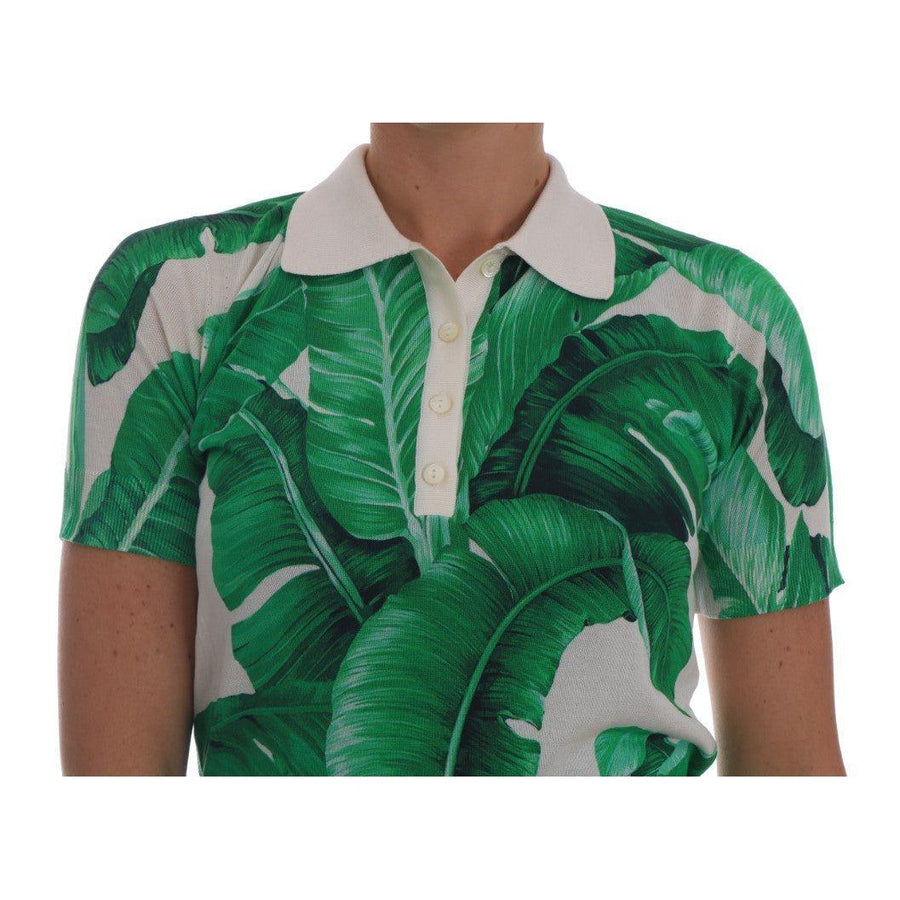 Dolce & Gabbana Green Banana Leaf Polo T-shirt - Paris Deluxe