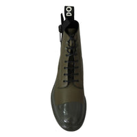 Dolce & Gabbana Green Leather Boots Zipper Mens Shoes - Paris Deluxe