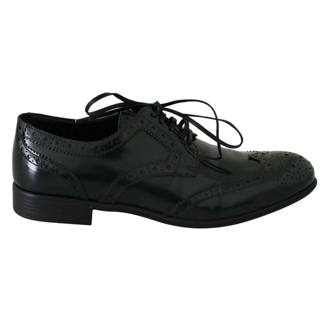 Dolce & Gabbana Green Leather Broque Oxford Wingtip Shoes - Paris Deluxe