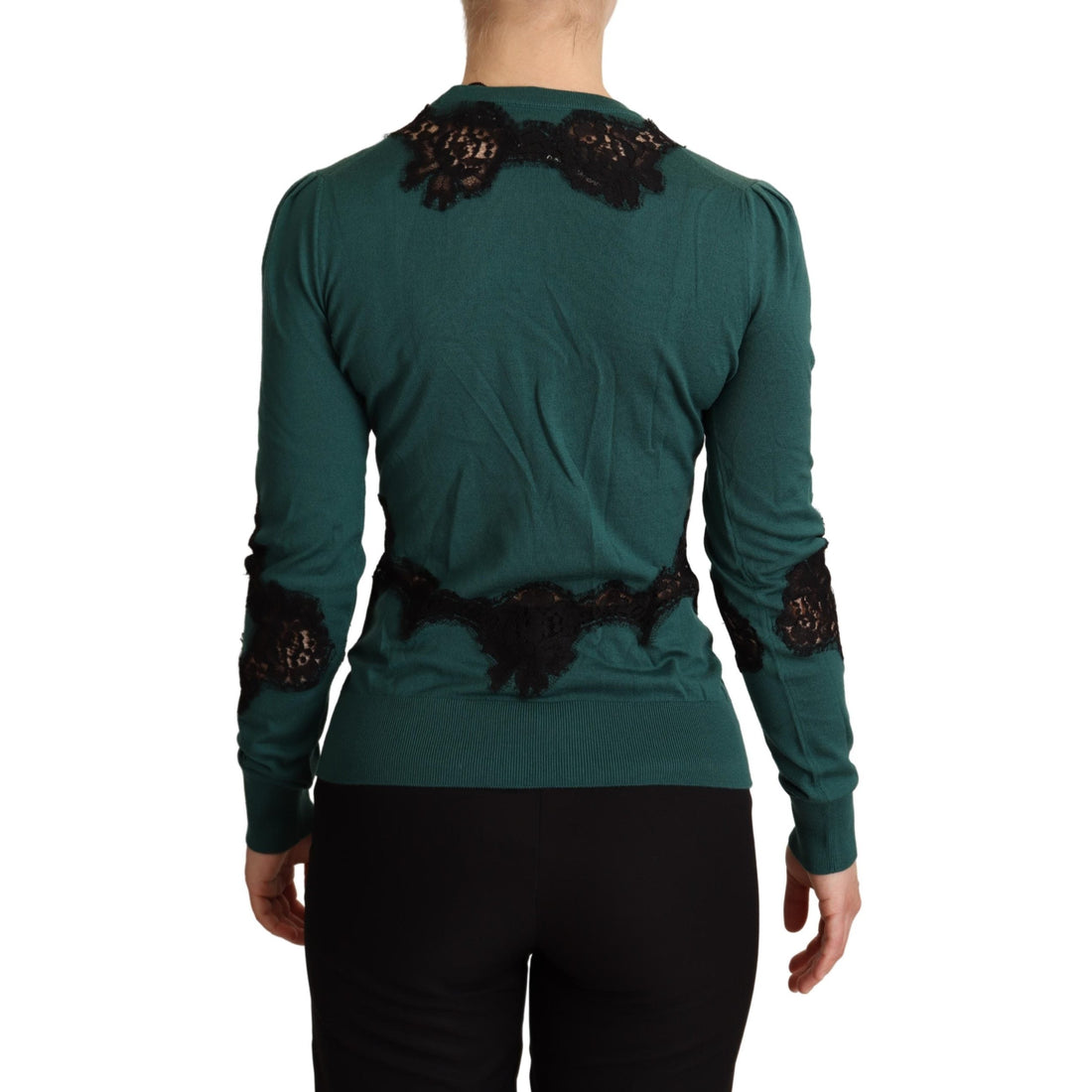Dolce & Gabbana Green Wool Crewneck Sweater - Paris Deluxe