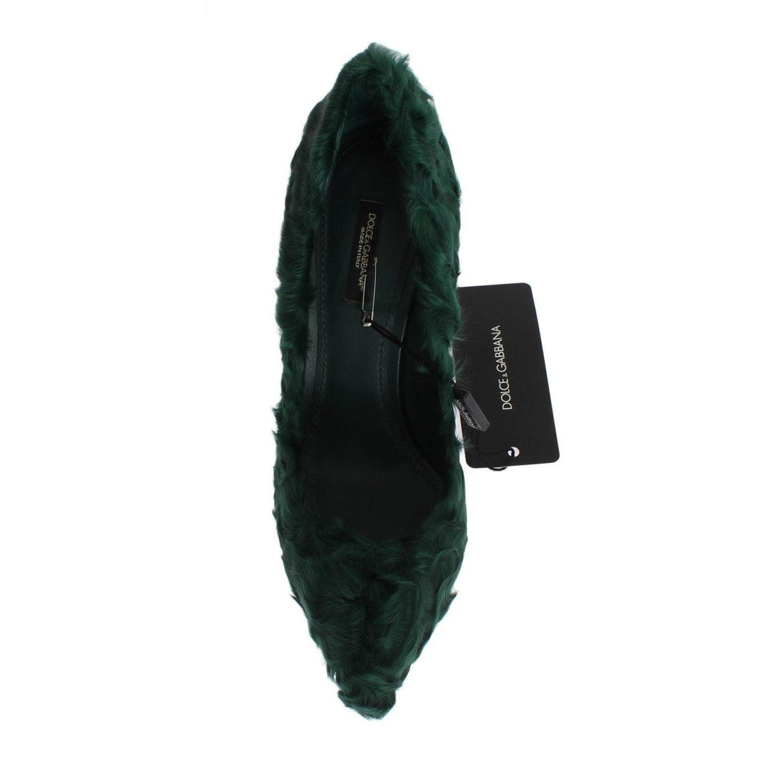 Dolce & Gabbana Green Xiangao Lamb Fur Leather Pumps - Paris Deluxe