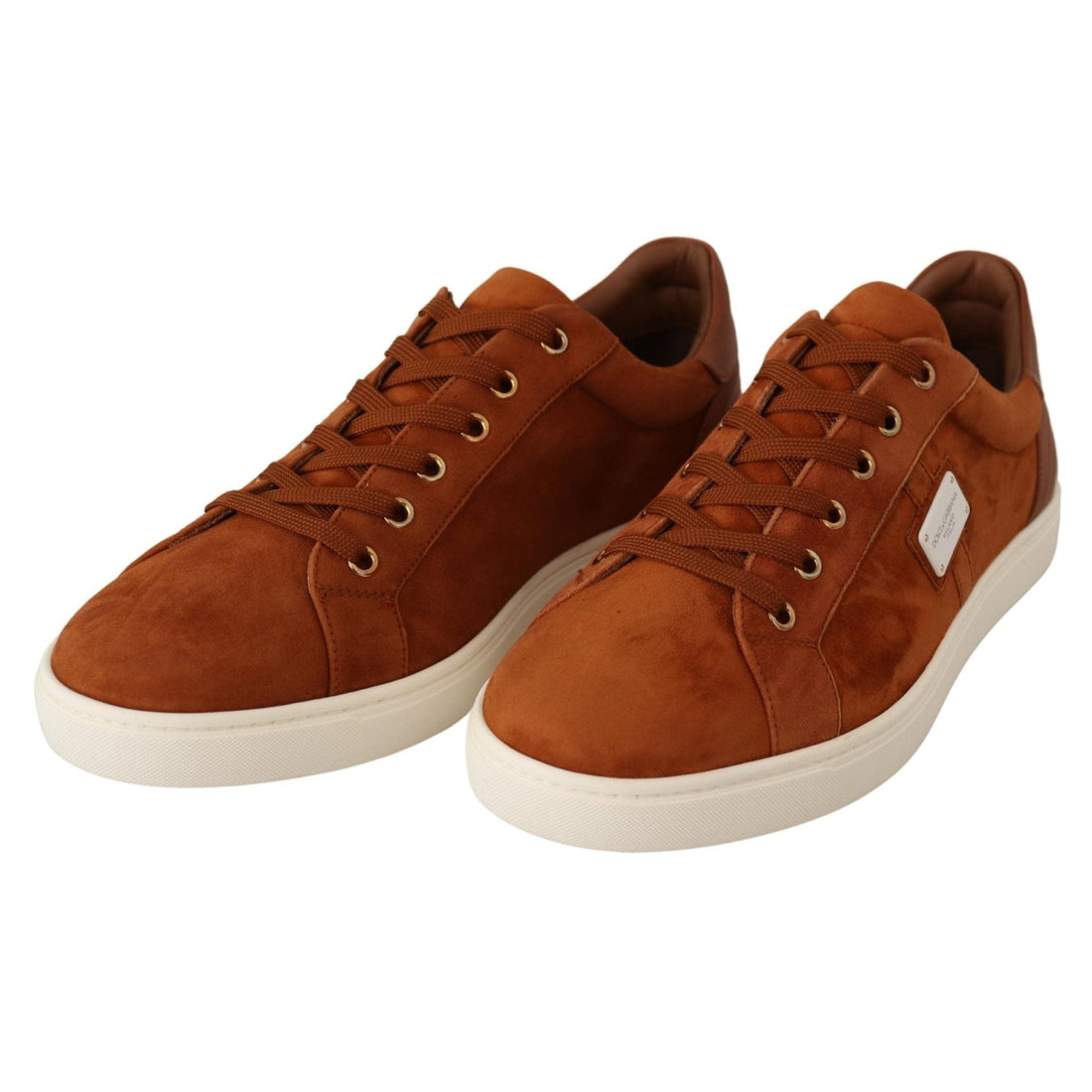 Dolce & Gabbana Light Brown Suede Leather Low Tops Sneakers - Paris Deluxe