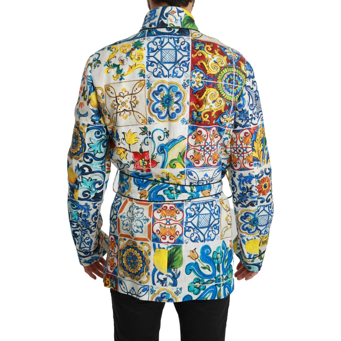 Dolce & Gabbana Majolica Brocade Linen Robe Coat Jacket - Paris Deluxe