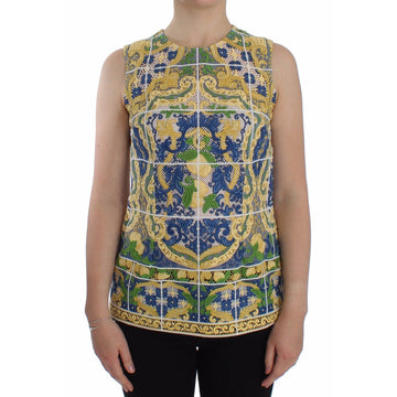 Dolce & Gabbana Multicolor Majolica Embroidered Sweater - Paris Deluxe