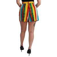 Dolce & Gabbana Multicolor Riga Pittorica Mini Shorts - Paris Deluxe