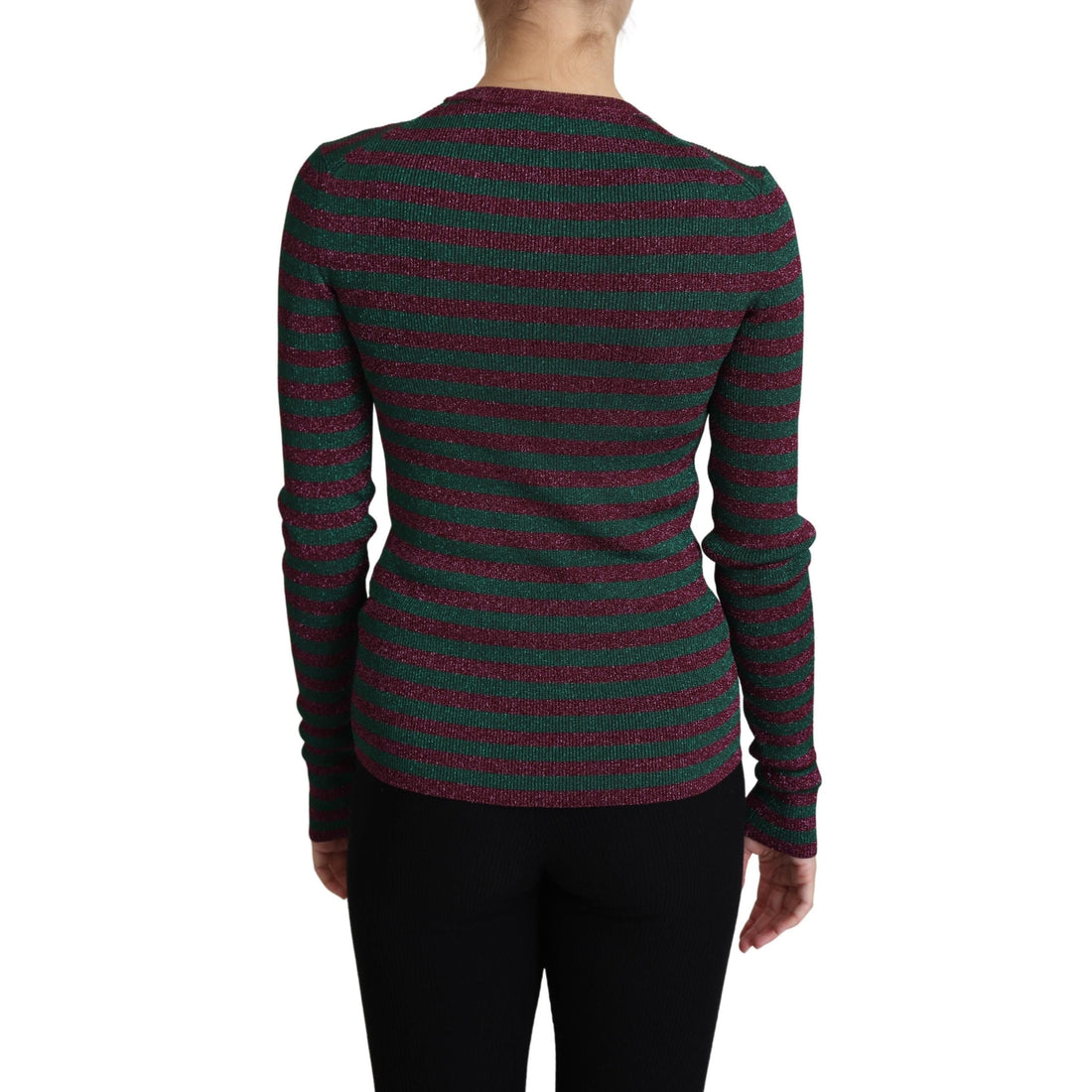 Dolce & Gabbana Multicolor Stripes Crew Neck Pullover Sweater - Paris Deluxe