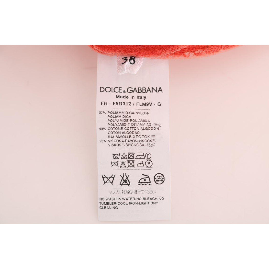 Dolce & Gabbana Orange Crystal Buttons Floral Lace Blouse - Paris Deluxe