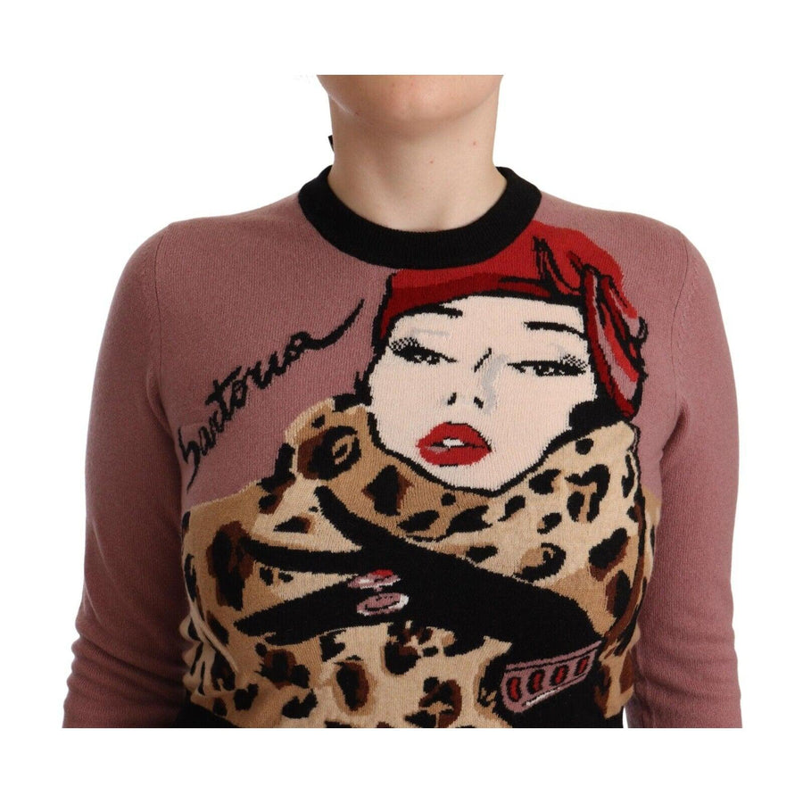 Dolce & Gabbana Pink Cashmere Crewneck Sartoria Pullover Sweater - Paris Deluxe