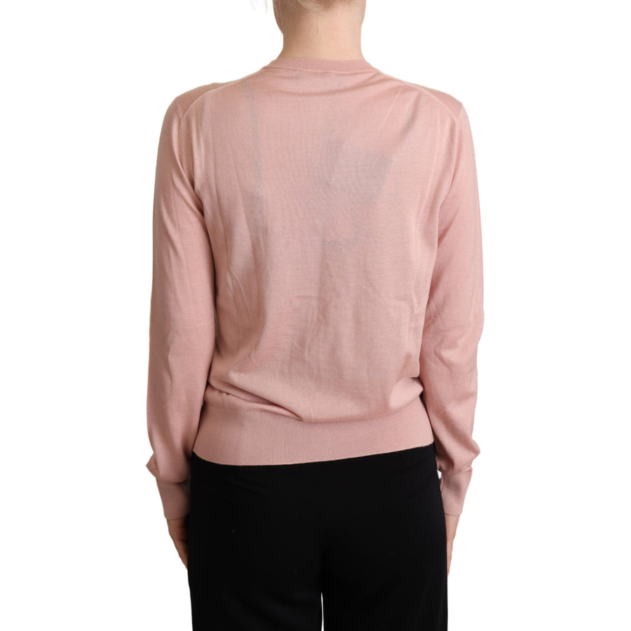 Dolce & Gabbana Pink Cashmere Silk Buttons Cardigan Sweater - Paris Deluxe