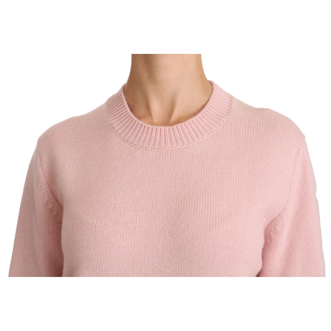 Dolce & Gabbana Pink Crew Neck Cashmere Pullover Sweater - Paris Deluxe