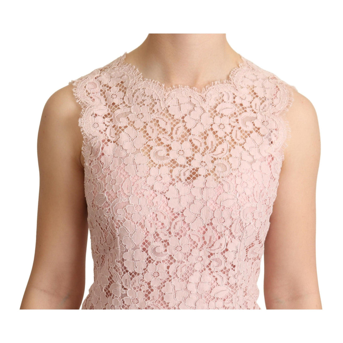 Dolce & Gabbana Elegant Pink Lace Sleeveless Blouse