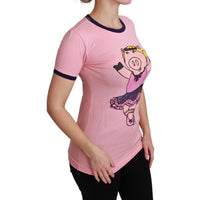 Dolce & Gabbana Pink YEAR OF THE PIG Top Cotton T-shirt
