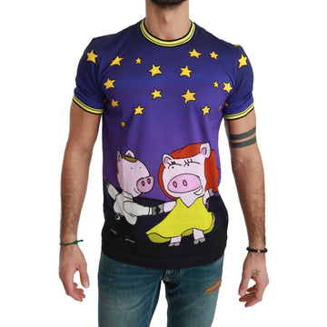 Dolce & Gabbana Purple Cotton Top 2019 Year of the Pig T-shirt - Paris Deluxe