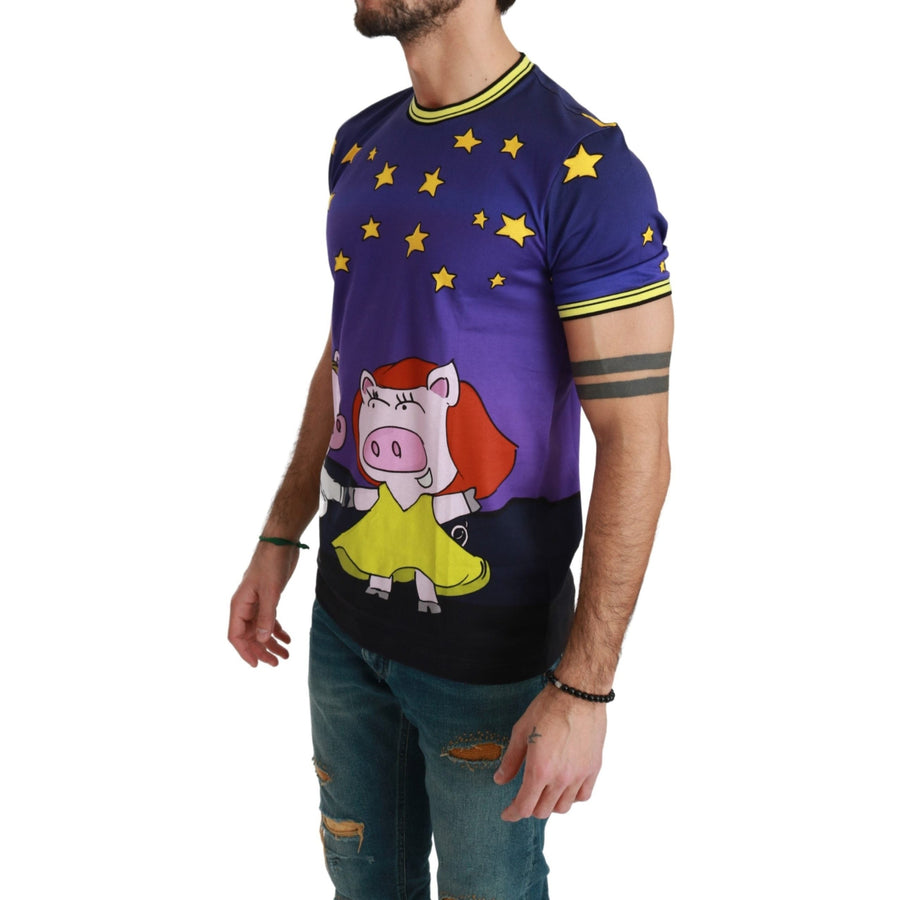 Dolce & Gabbana Purple Cotton Top 2019 Year of the Pig T-shirt - Paris Deluxe