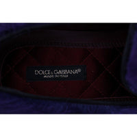 Dolce & Gabbana Purple Sheep Fur Leather Loafers