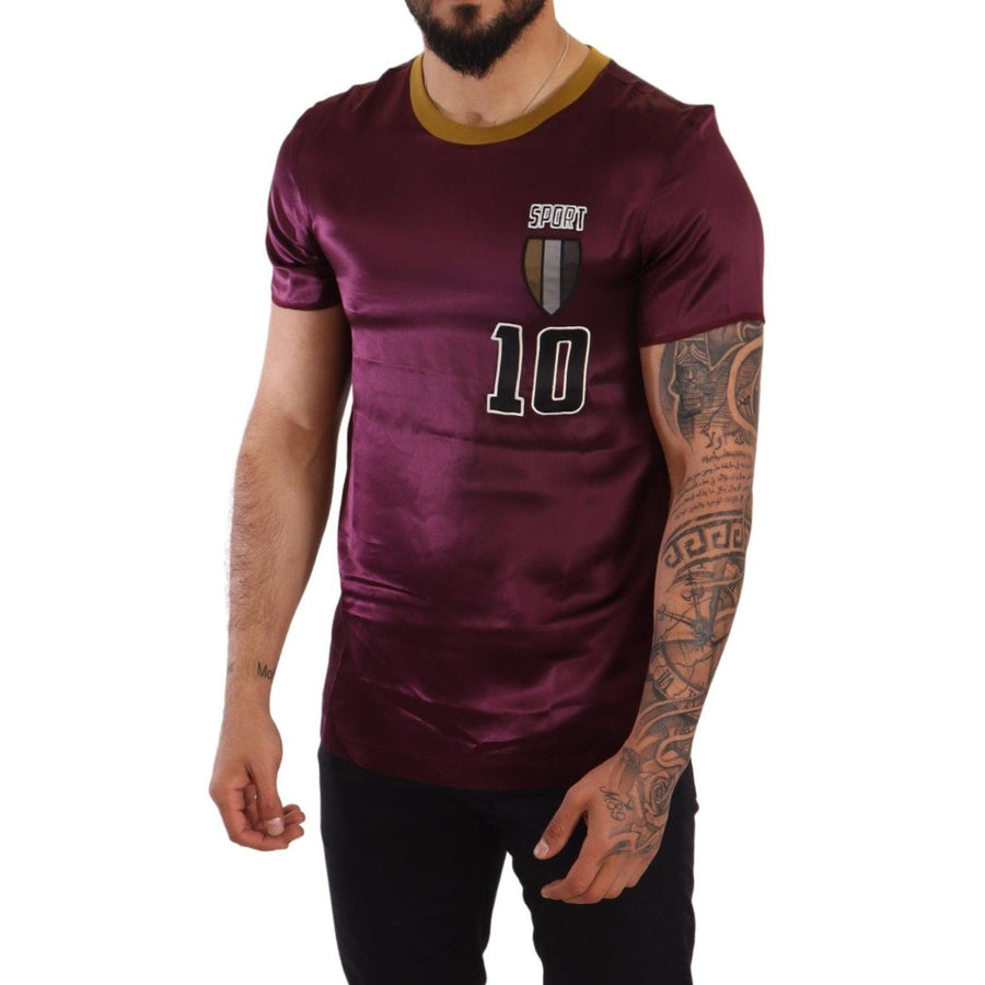 Dolce & Gabbana Purple Sport 10 Embroidery Crewneck T-shirt - Paris Deluxe