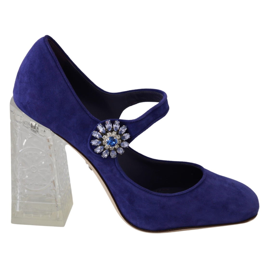 Dolce & Gabbana Purple Suede Crystal Pumps Heels Shoes - Paris Deluxe