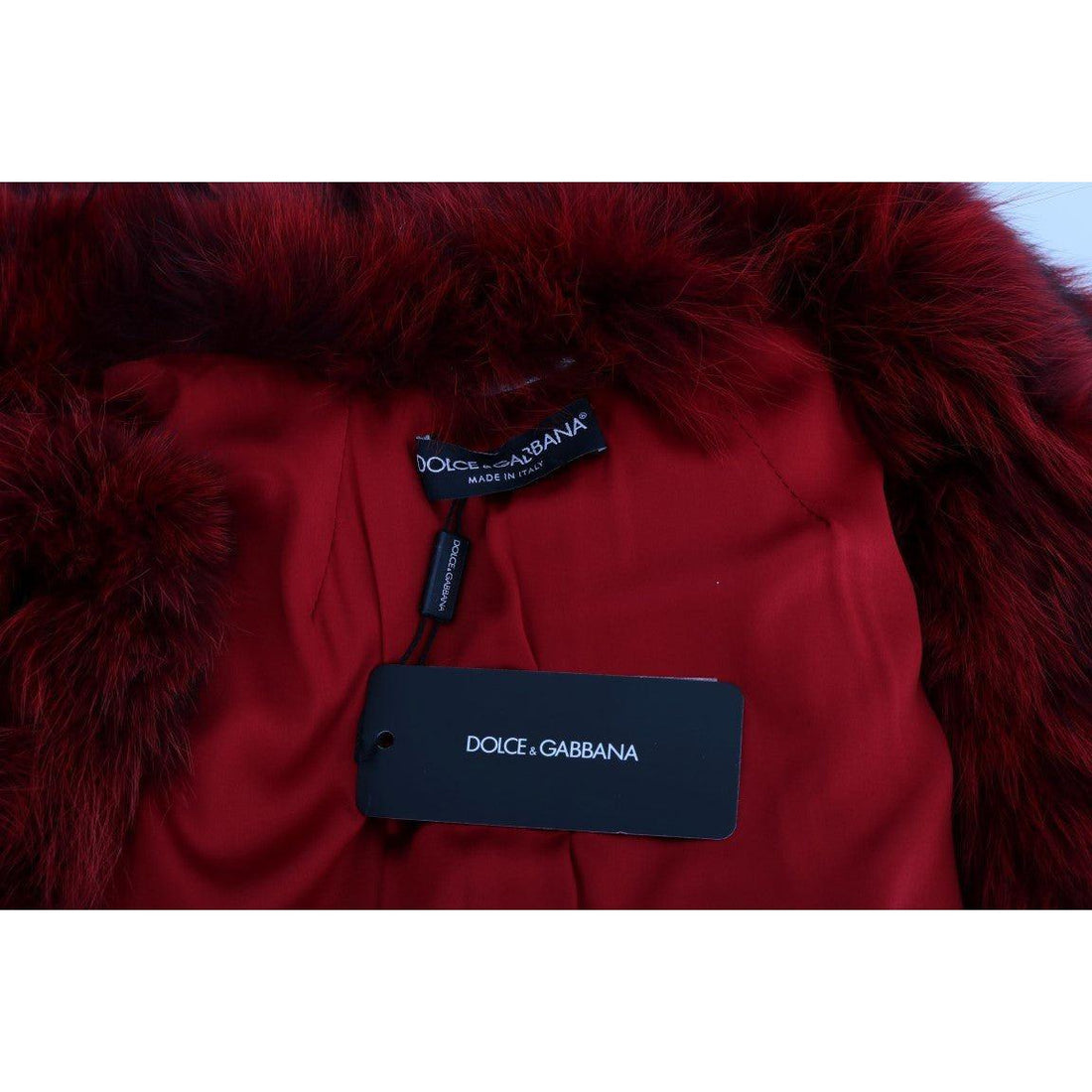 Dolce & Gabbana Red Coyote Fur Sleeveless Coat Jacket - Paris Deluxe
