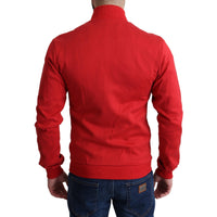 Dolce & Gabbana Red DG Motor Club Zippered Cardigan Sweater - Paris Deluxe