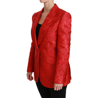 Dolce & Gabbana Red Floral Angel Blazer Coat Jacket - Paris Deluxe