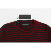 Dolce & Gabbana Red Gray Cashmere Short Sleeve Sweater - Paris Deluxe