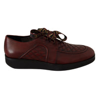 Dolce & Gabbana Red Leather Lace Up Dress Formal Shoes - Paris Deluxe