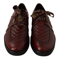Dolce & Gabbana Red Leather Lace Up Dress Formal Shoes - Paris Deluxe