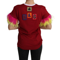 Dolce & Gabbana Chic Red Pig Print Crew Neck T-Shirt