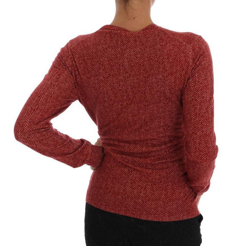 Dolce & Gabbana Red Wool Top Cardigan Sweater - Paris Deluxe
