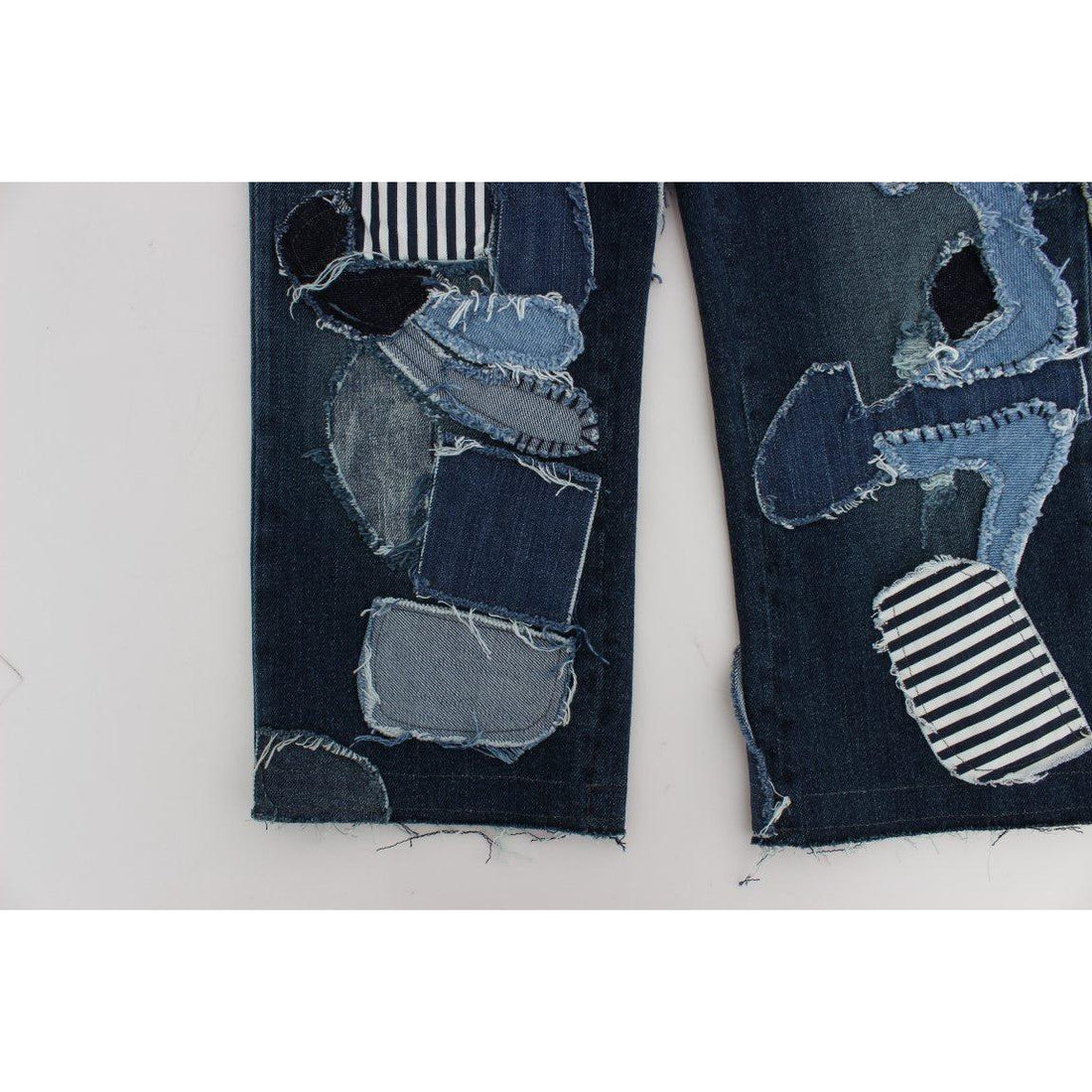 Dolce & Gabbana Stretch Blue Patchwork Jeans Shorts - Paris Deluxe