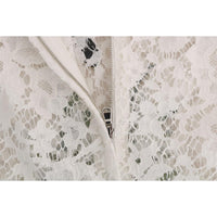 Dolce & Gabbana White Crystal Embellished Lace Blouse - Paris Deluxe