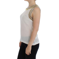 Dolce & Gabbana White crystal embellished tank top - Paris Deluxe