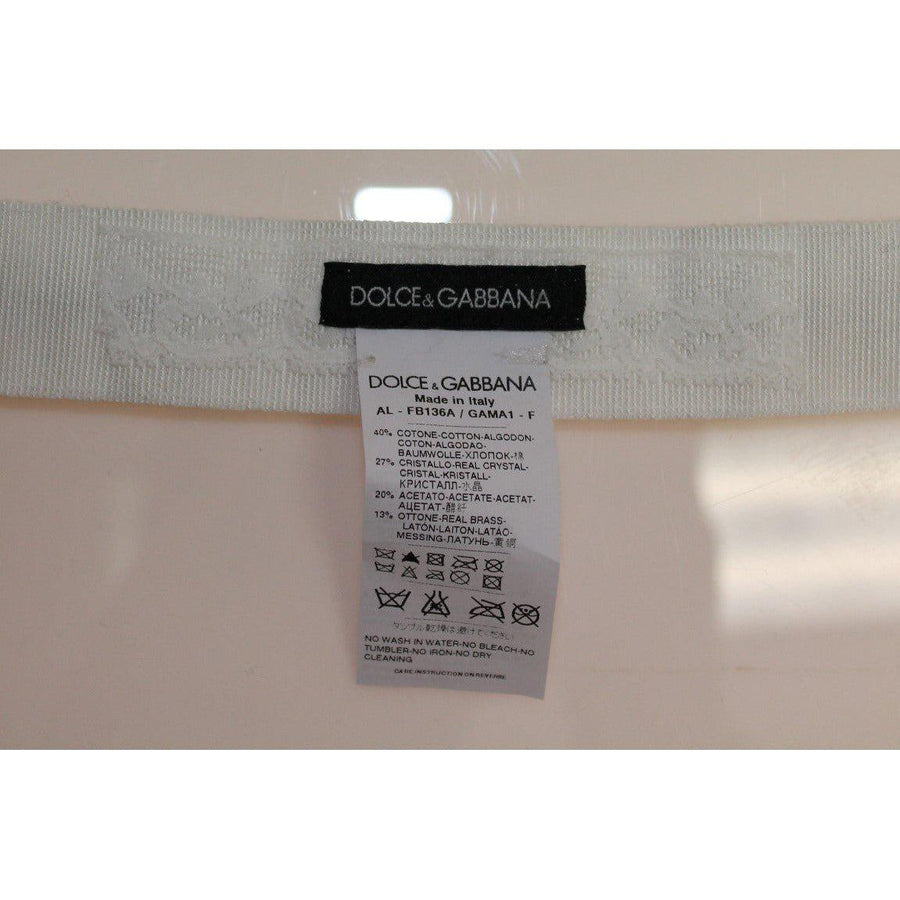 Dolce & Gabbana White Crystal Stones Waist Belt - Paris Deluxe