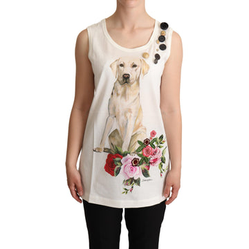Dolce & Gabbana Chic Canine Floral Sleeveless Tank