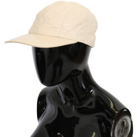 Dolce & Gabbana White Lamb Skin 100% Leather Baseball Hat - Paris Deluxe