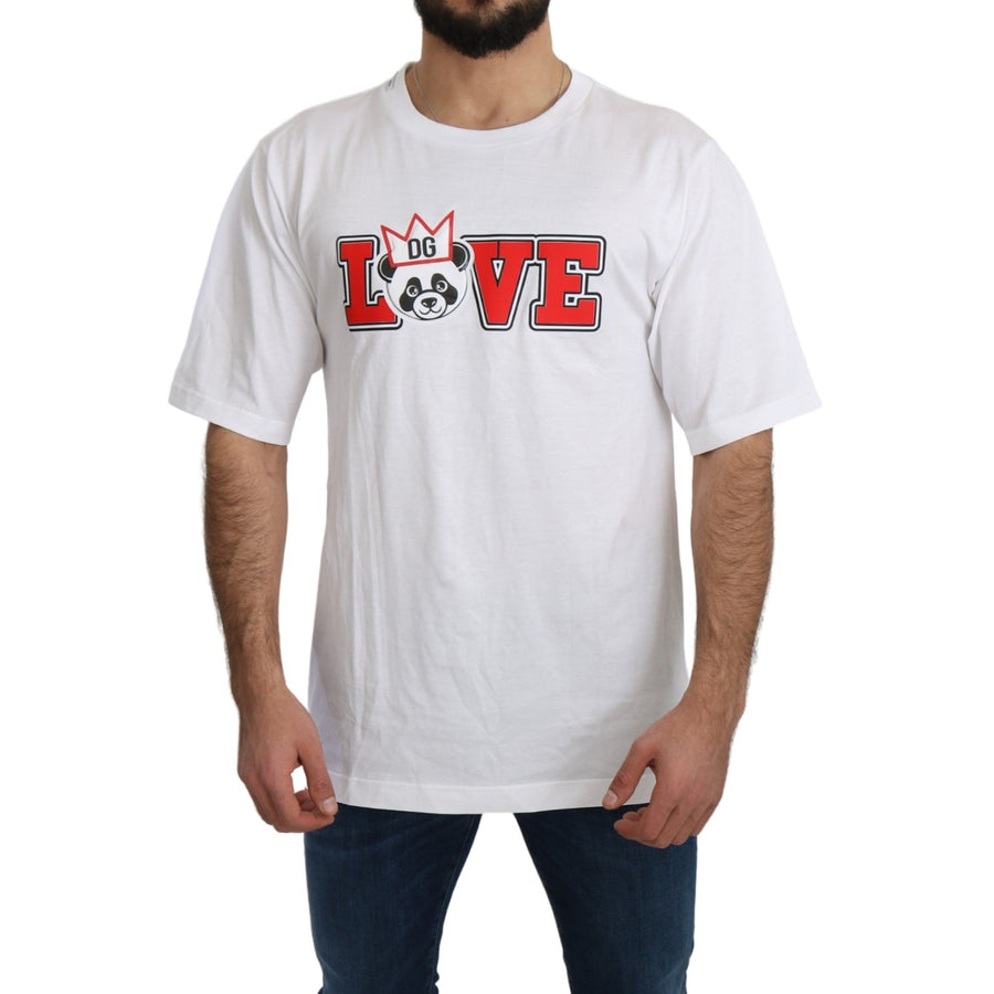 Dolce & Gabbana White Love Panda Print Top T-shirt - Paris Deluxe